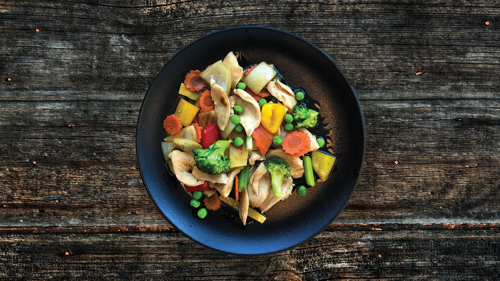 Stegt Kylling Med Grøntsager