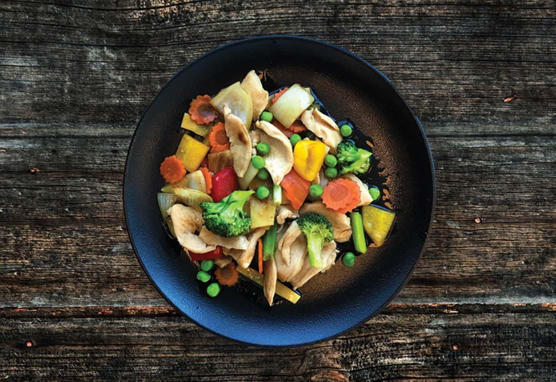 Stegt Kylling Med Grøntsager