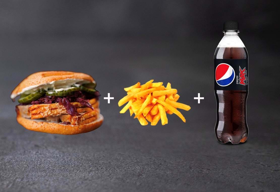 Menu Flæskestegssandwich – Stor