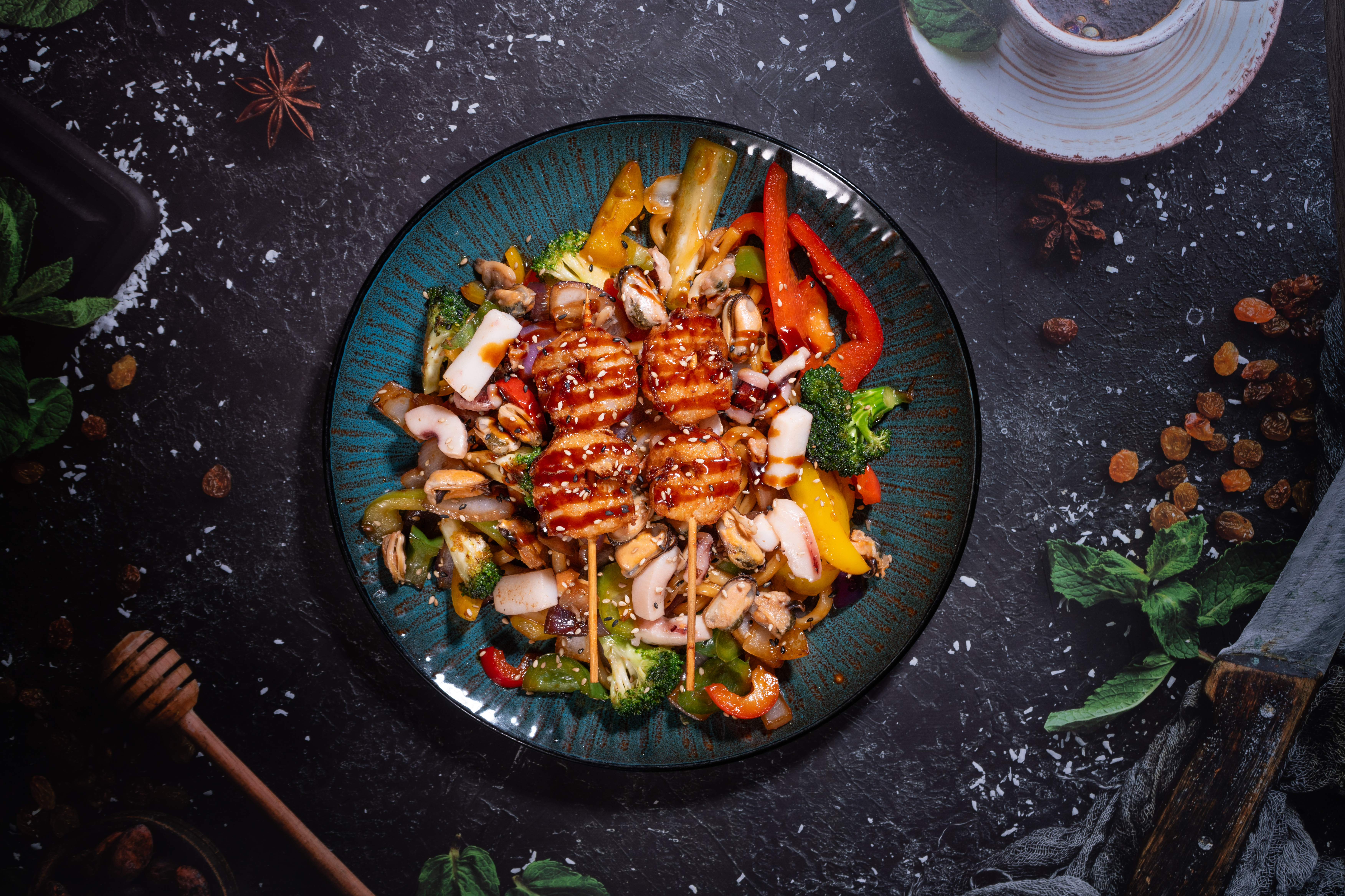 Teriyaki Seafood Nudler