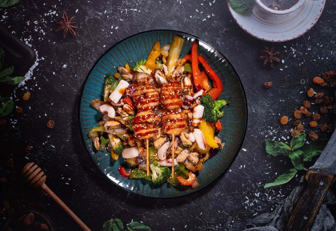 Teriyaki Seafood Nudler