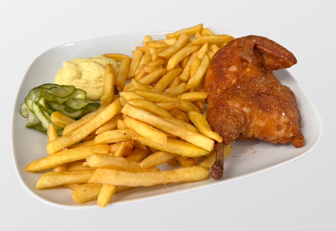 1:2 Grillkylling Med Pommes
