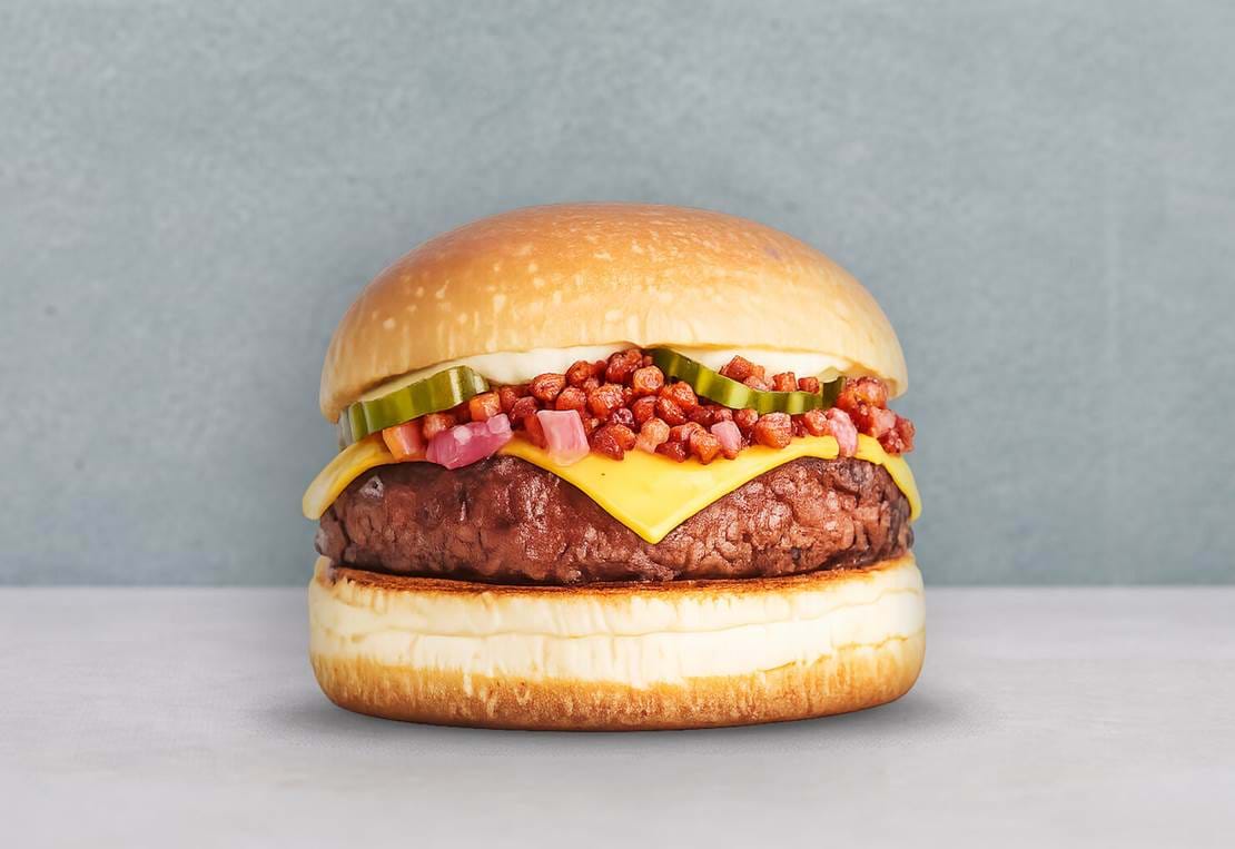 Square Burger Vegan Slider Bacon Cheese