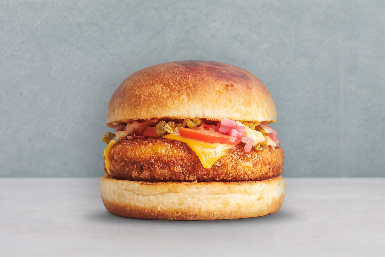 Square Burger Vegan Slider Spicy Chicken