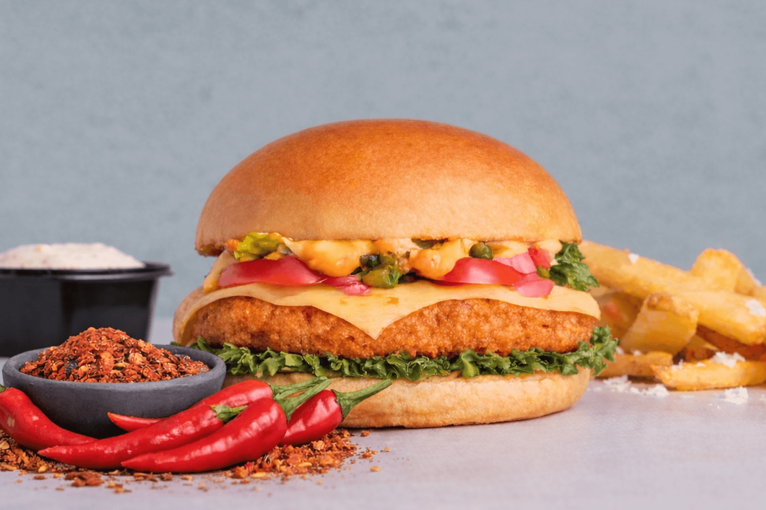 AOF VEGAN CHICKEN BURGER MENU