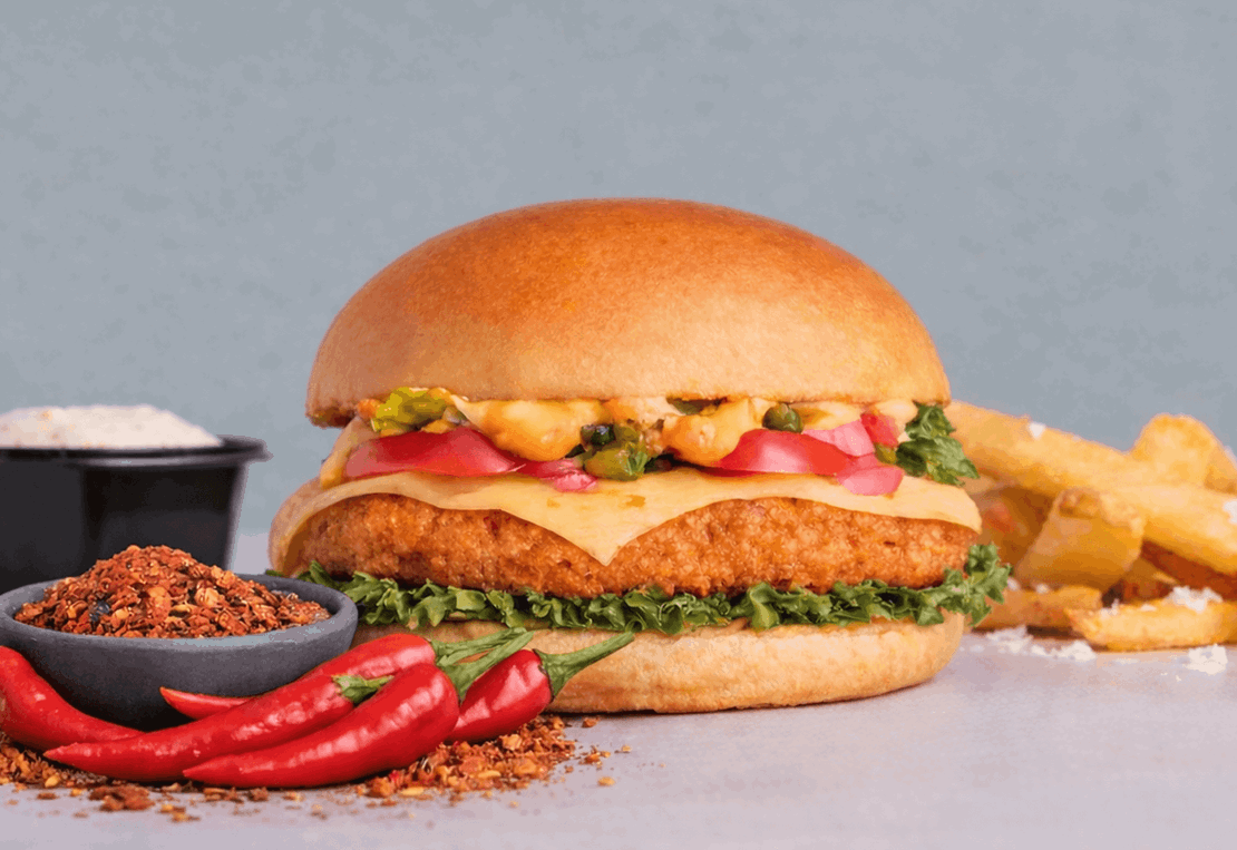AOF VEGAN CHICKEN BURGER MENU