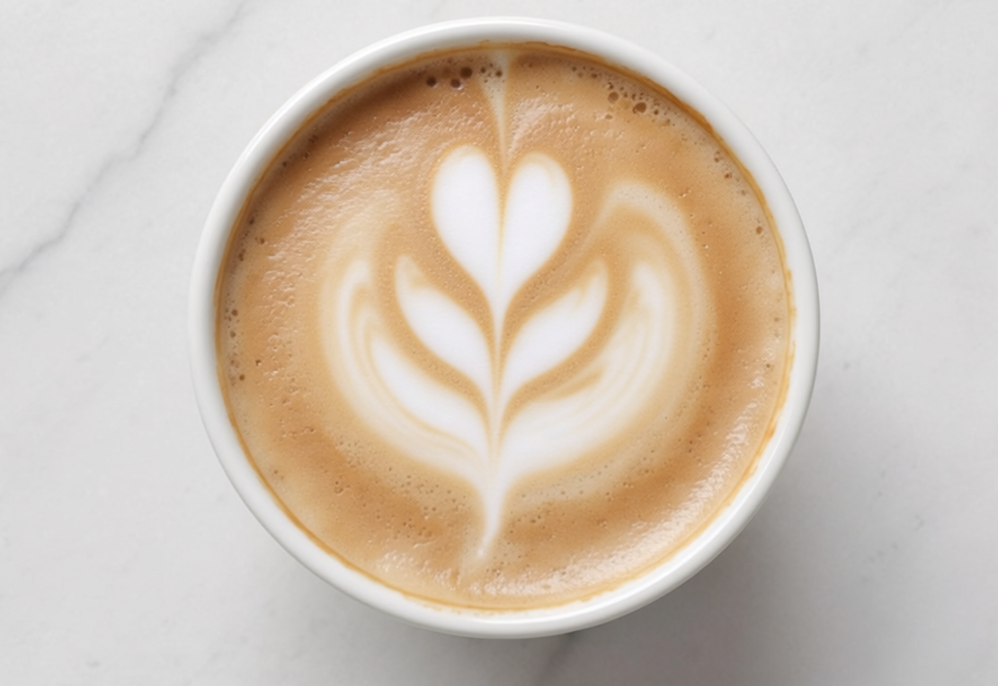 Firefly A Cappuccino On White Marble, Food Photography, No Text 909478