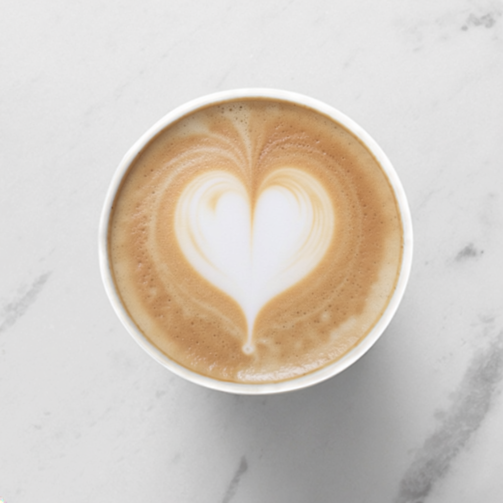 Firefly A Flat White Coffee On White Marble, Food Photography, No Text, 1 1 In A Coffee Seen 457548