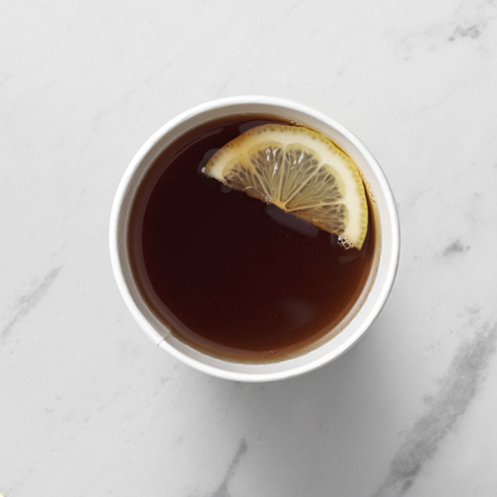Firefly A Cup Of Tea On White Marble, Overhead Shot, Food Photography, 191201