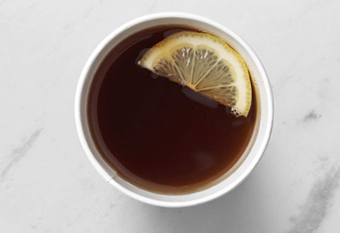 Firefly A Cup Of Tea On White Marble, Overhead Shot, Food Photography, 191201