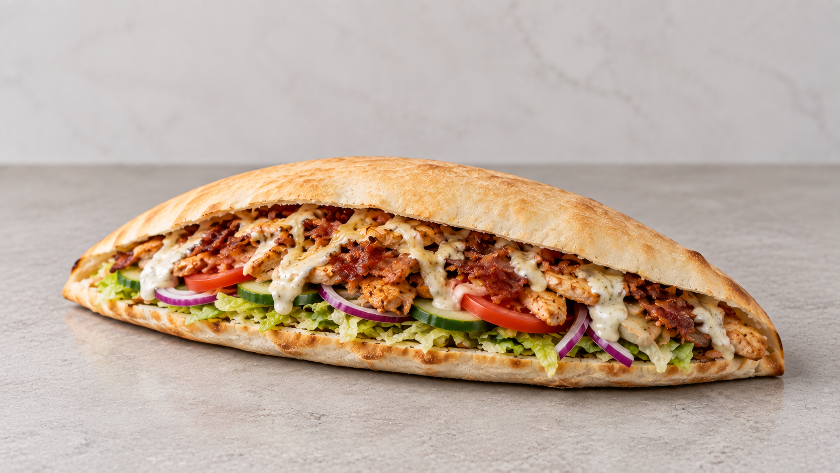 Pizza Sandwich Kylling & Bacon